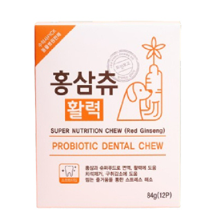 보약먹는강아지 덴탈껌 홍삼 츄 활력 치석제거 종합영양 간식