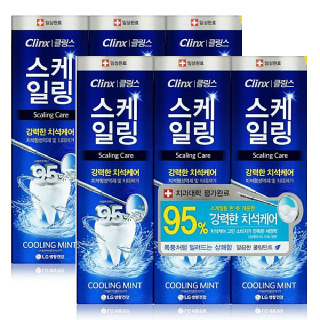 클링스 스케일링 케어 쿨링 민트 치약 100g 3개입 X 2개