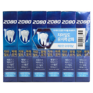 [바로바로팜] 2080 파워쉴드 블루 더블민트 120g*6입