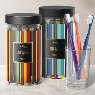 [쿤달] 딥 클린 탄력 항균 이중미세모 칫솔 16개 모음전