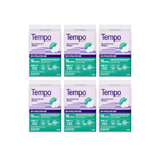 [동아제약] 템포 유기농 순면 생리대 중형 16개입 * 6팩