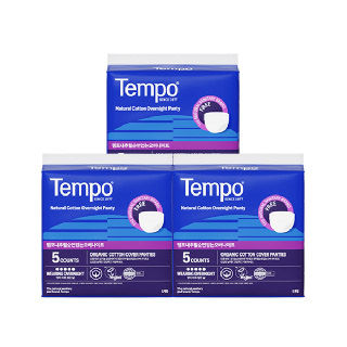 [동아제약] 템포 유기농 순면 팬티형 입는오버나이트 5개입 * 3팩