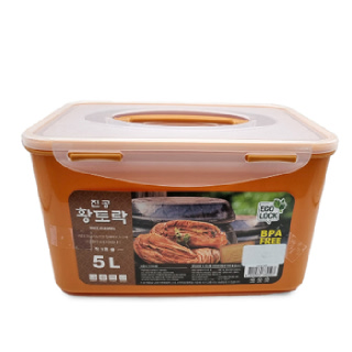 황토락 김치통 5호 중 5L 핸들 밀폐 절임 보관용기