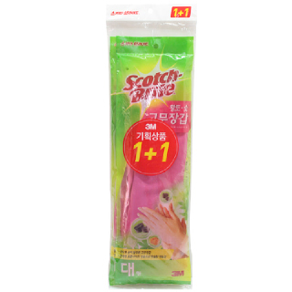 3M 황토숯 고무장갑 (대) 1+1