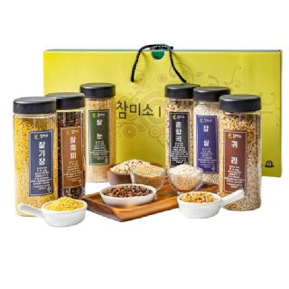 참미소 국산 잡곡 선물세트 6종 국내산 혼합곡 혼합잡곡 명절선물용 추석선물세트 2.14kg