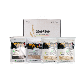 [완주 고산농협] 땅기운 친환경 잡곡선물세트 3호 (귀리,발아찰흑미,혼합곡,오색미) [각1kg / 총 4kg] 