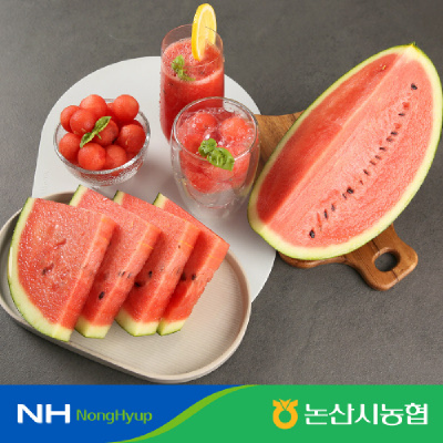[농할가19,120원][논산시농협]논산 정품 씨 적은 수박 7kg(당도선별 11브릭스이상)