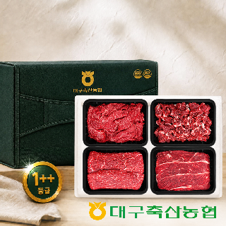 [대구축협] 팔공상강한우 1++등급 정육선물세트 1호 2kg(불고기,국거리,산적,장조림 각500g)