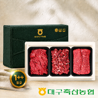 [대구축협] 팔공상강한우 1++등급 정육선물세트 2호 1.5kg(불고기,국거리,산적 각500g)
