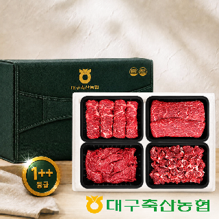 [대구축협] 팔공상강한우 1++등급 등심정육선물세트 3호 2kg(등심,불고기,국거리,산적 각500g)