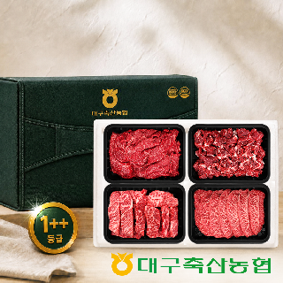 [대구축협]1++등급 한우 별미한상 선물세트 2.0kg(갈비살,부채살,불고기,국거리 각 500g)