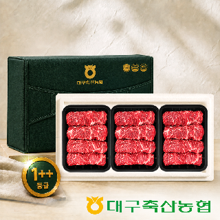 [대구축협] 팔공상강한우 1++등급 구이선물세트 1호 1.5kg(등심 500gx3)