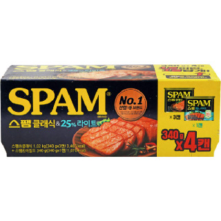 [양재점]스팸클래식 340g*3+25%라이트 340g