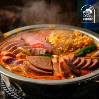 [아빠식당] 국내산 햄듬뿍 부대찌개 600g 4팩 (+라면사리 2봉/2건 이상 구매시 추가 사은)