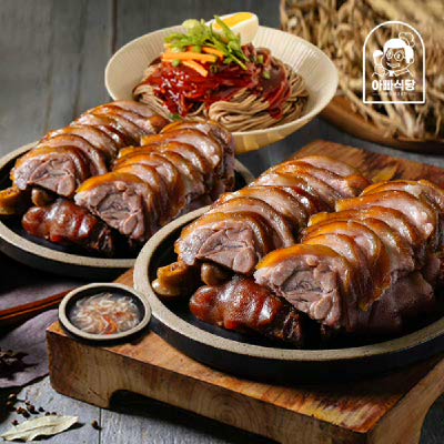 [아빠식당]황기순살 족발세트 (순살족발 300g 2팩+비빔막국수 1세트+새우젓소스 1팩)