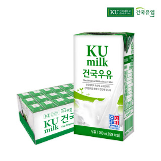 건국유업 멸균우유 200ml x 24팩