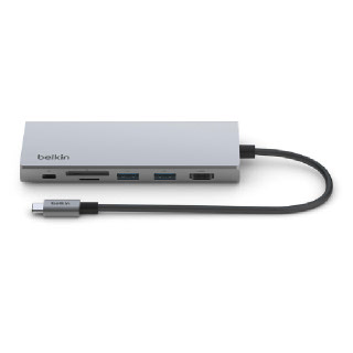 [벨킨] 7in1 USB-C타입 멀티 허브 INC009bt 100W 기가비트 이더넷 4K 모니터 맥북 에어 M5 갤럭시북6 아이패드 호환 노트북