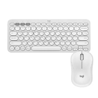 [로지텍] K380S 무선 텐키리스 블루투스 키보드 화이트 노트북 휴대용 미니 소형 사무실 + [로지텍] M240 무소음 Bluetooth 마우스 정품 퓨어화이트