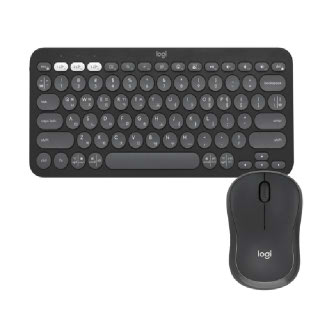 [로지텍] K380S 무선 텐키리스 블루투스 키보드 그래파이트 노트북 휴대용 미니 소형 사무실 + [로지텍] M240 무소음 Bluetooth 마우스 정품 그래파이트