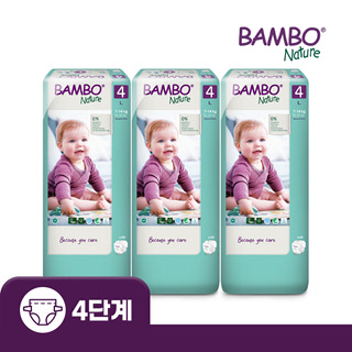 밤보그린 기저귀 4단계 대용량 밴드형 1박스(48Px3팩)