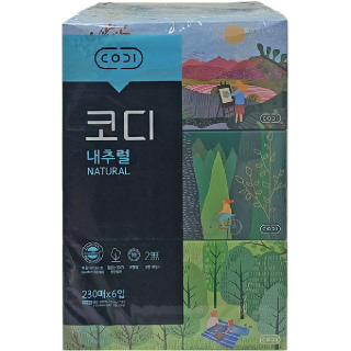 [바로바로팜] 코디 내추럴 미용티슈 230매*6입