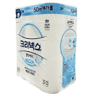 [바로바로팜]크리넥스클린케어아쿠아메가롤50m*30롤(3겹)