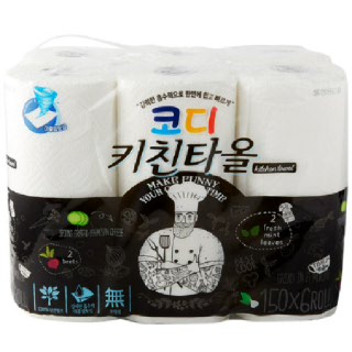 [바로바로팜]코디키친타올150매*(3+3롤)