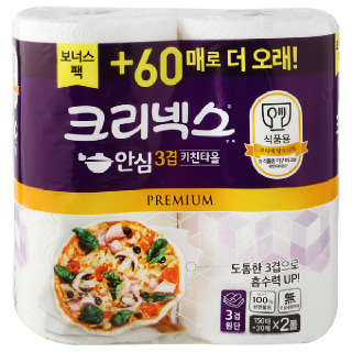 [바로바로팜] 크리넥스 안심프리미엄 180매*2