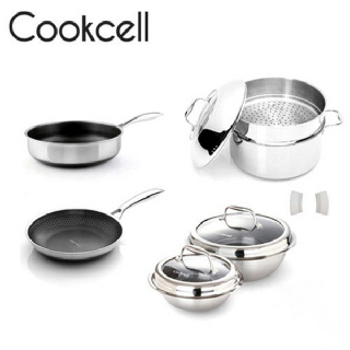 [Cookcell] 쿡셀 통3중 더블 세라믹 블랙에디션 9종(프라이팬28/소테팬28/가마솥16/껑16/가마솥22/뚜껑22/곰솥28/찜기/뚜껑28/손잡이)