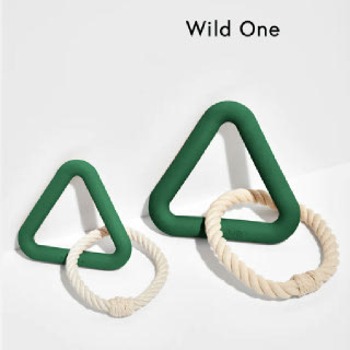 Wild One 삼각형 터그놀이_스프루스 2가지 스트레스 해소 장난감 중,소형견 천연 면,고무